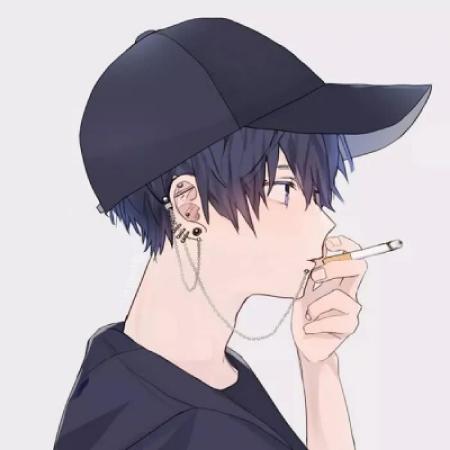 男生女生抽烟动漫情侣头像一对