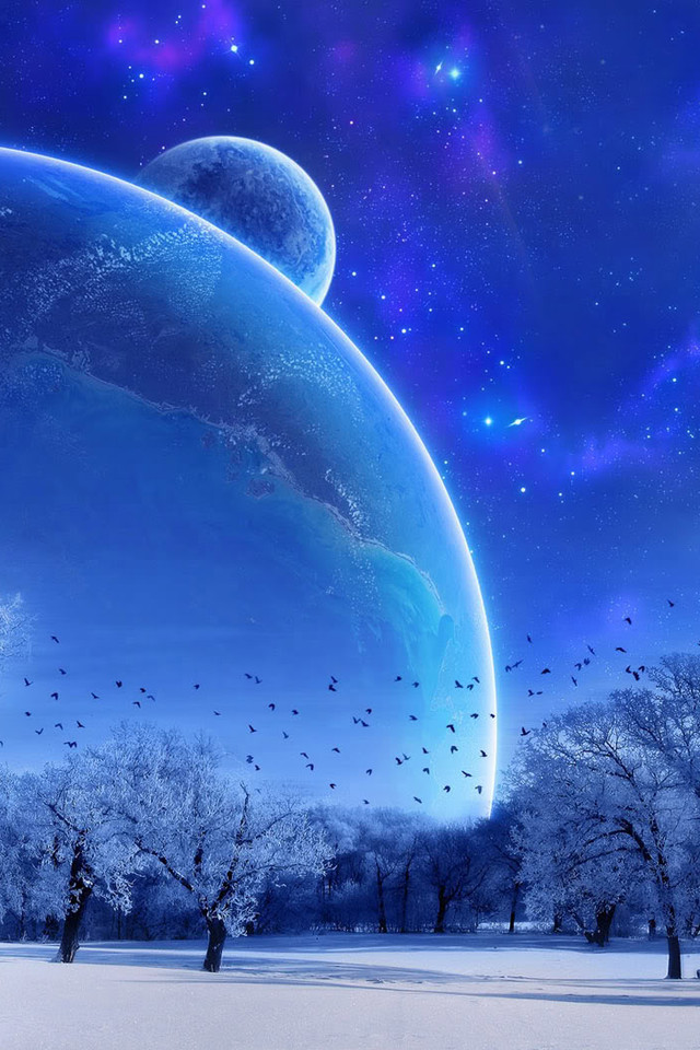 再来一张星球夜景的手机竖屏壁纸图片
