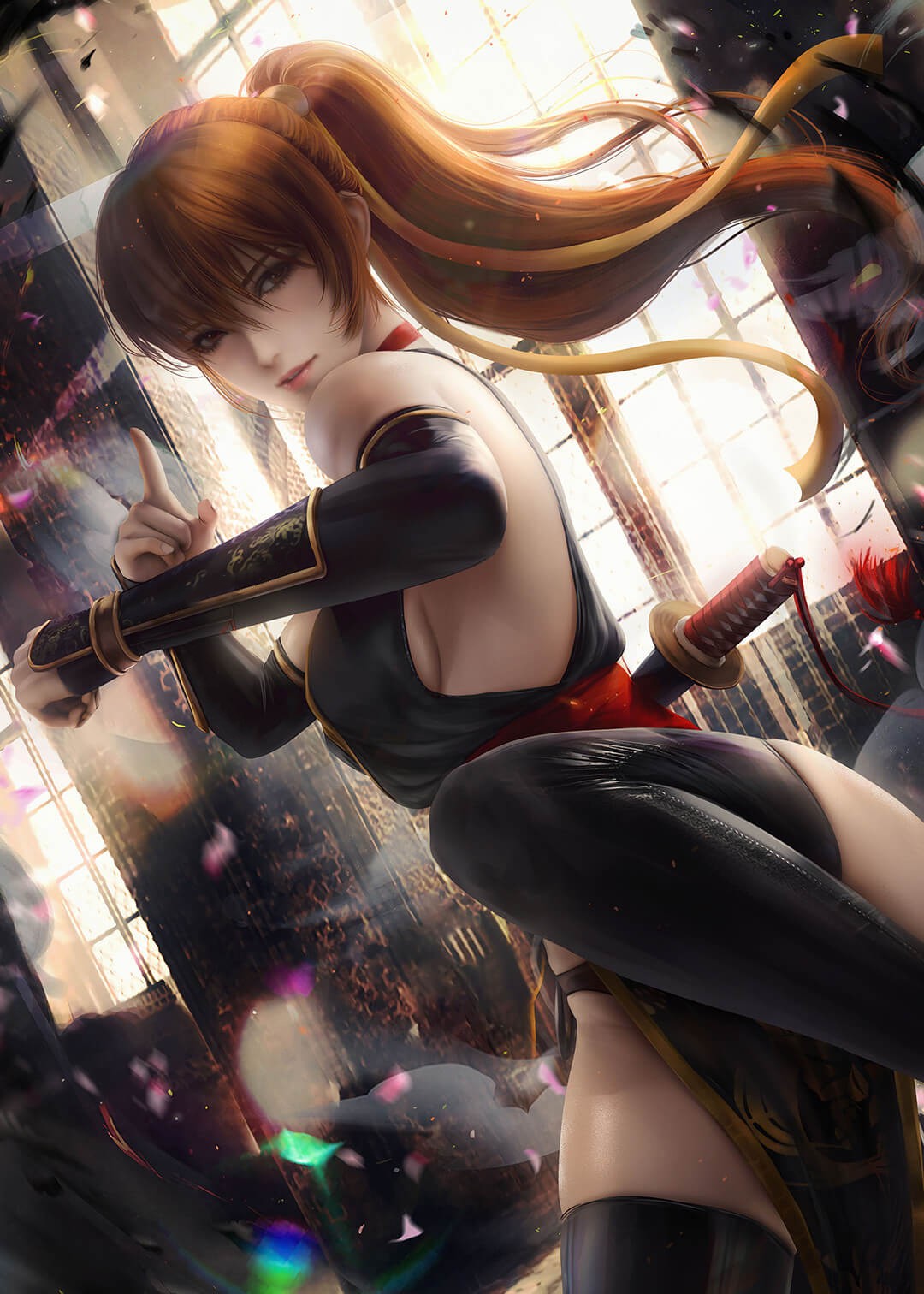一副特工模样的黑衣剑客美女你喜欢吗？那美女美图呢？
