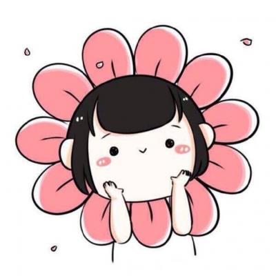 卡通漫画小红花可爱情头男女各一张