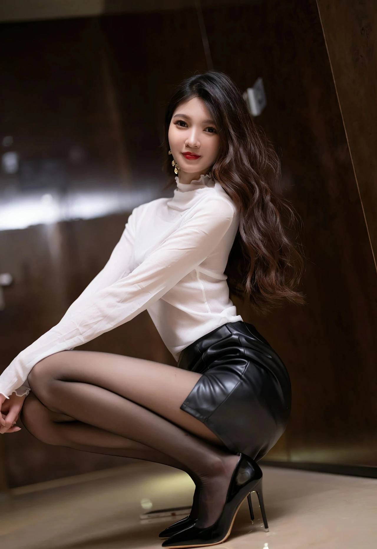 性感美女高清短裙黑丝壁纸