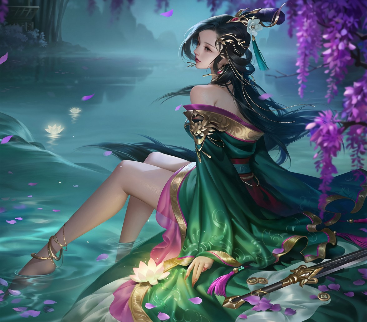 三国杀 徐氏 琪花瑶草 泳衣美图素材，三国杀 徐氏 换装美图