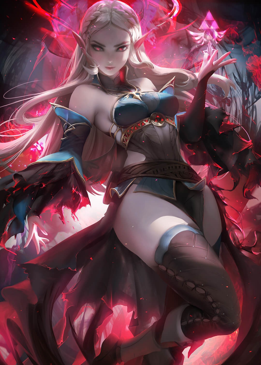 红色魔女的死亡恐惧~金发美女手机壁纸