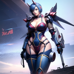 AI绘图，机甲女战士