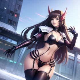 AI绘图，机甲女战士