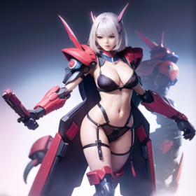 AI绘图，机甲女战士