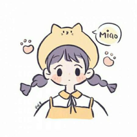 miao~情侣带着黄色猫型帽子的情侣头像