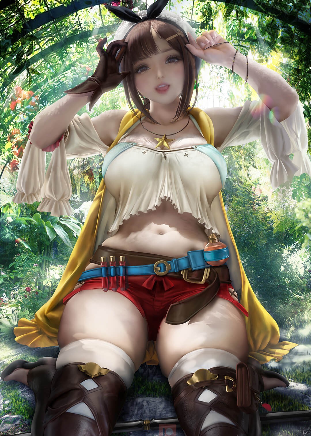 如果你有这样的肥腿女朋友你会喜欢吗？在森林中卖萌的女孩